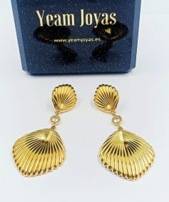 pendientes largos concha