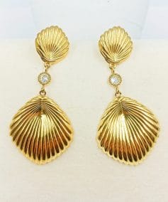 pendientes largos concha